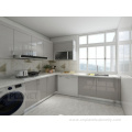 Color modular glossy lacquer fitted kitchen cabinet modern